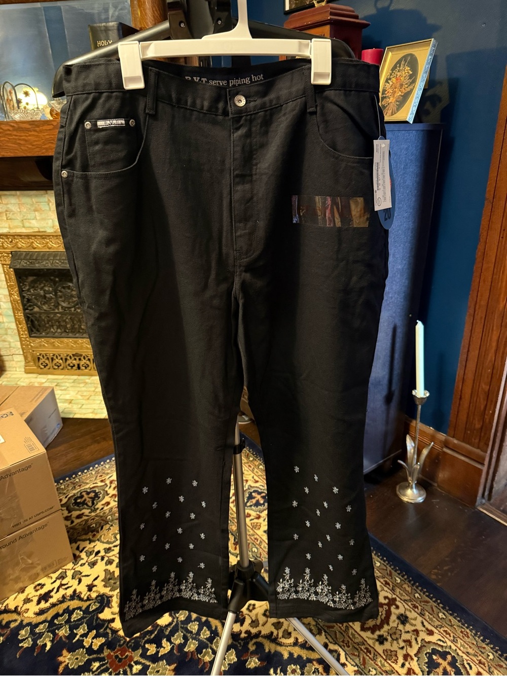 💋 Y2K Sears Dead stock! Embroidered floral Jean